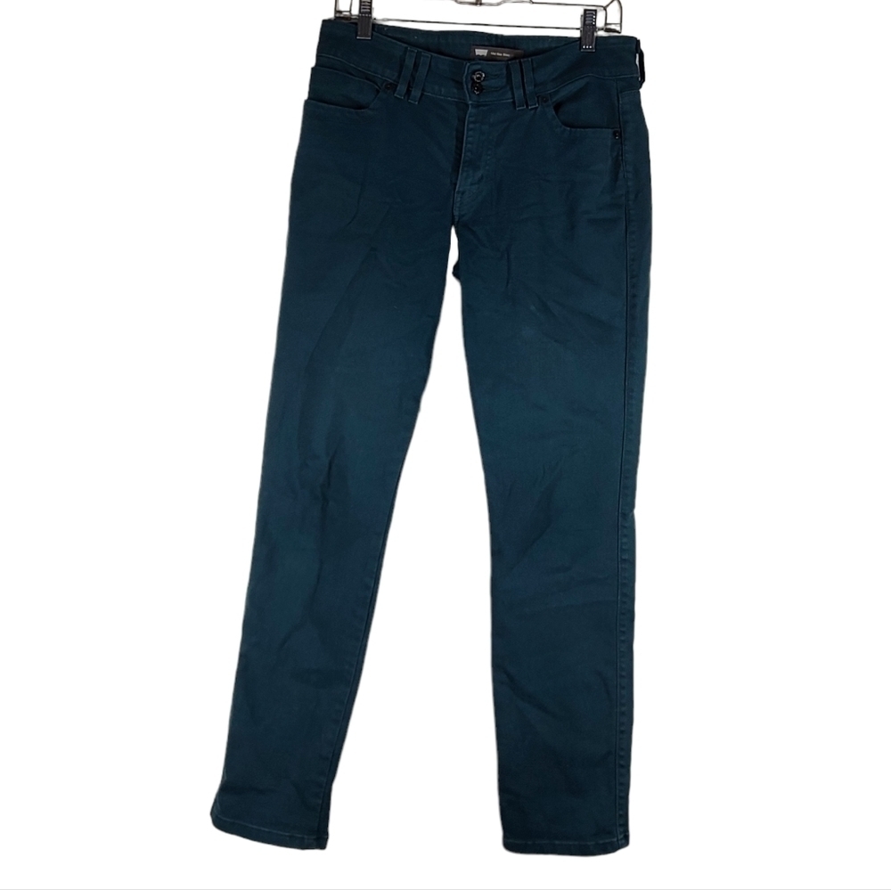Levi's Black Tab Turquoise Jeans Mid‎ Rise Skinny Back pockets with flaps Sz 10